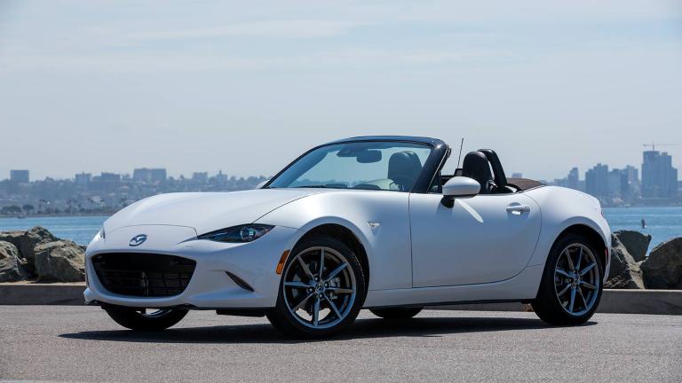 2023 Mazda Miata MX-5 front left in white